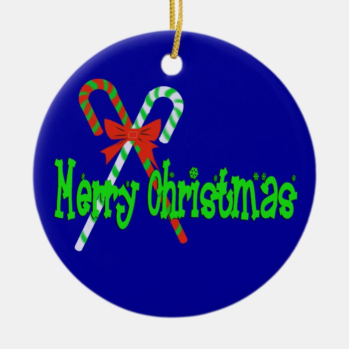 Merry Christmas Candy Canes Christmas Tree Ornaments