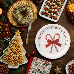Merry Christmas Candy Canes Paper Plates