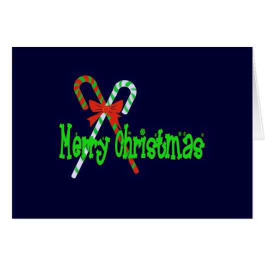 Merry Christmas Candy Canes with Red Bow Cards (Front Horizontal)