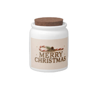MERRY CHRISTMAS CANDY JAR