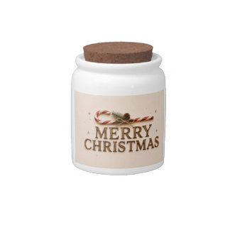 MERRY CHRISTMAS CANDY JAR