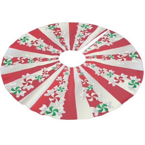 Merry Christmas Candy Mints Brushed Polyester Tree Skirt