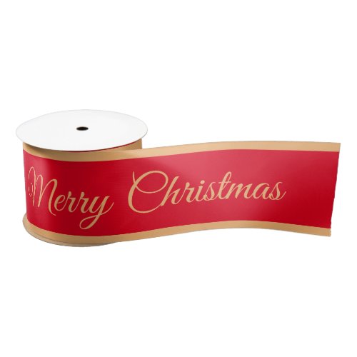 Merry Christmas  Candy Stripe Ribbon RedGold