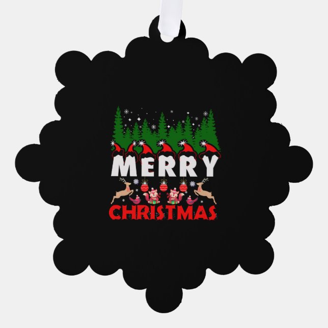 Merry Christmas Canvas Christian Christmas Jesus Ornament Card (Front)