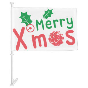 Merry Christmas Car Flag