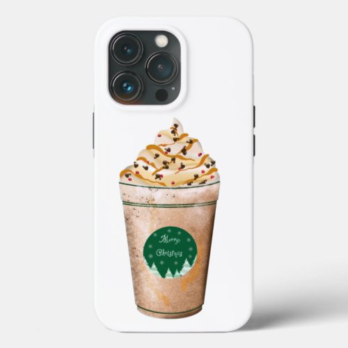 Merry Christmas Caramel Drizzled Latte iPhone 13 Pro Case