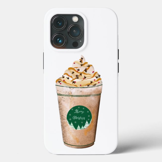 Merry Christmas Caramel Drizzled Latte Case-Mate iPhone Case (Back)