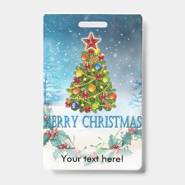 Merry Christmas card Badge (Front)