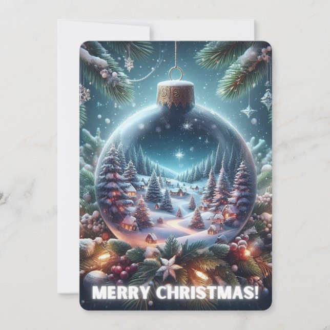 Merry Christmas Card Bauble  (Front)
