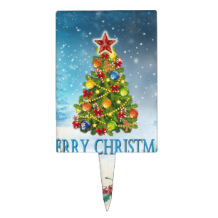 Merry Christmas card Cake Topper