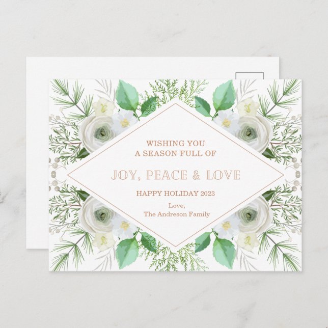 Merry Christmas Card Custom Christmas Postcard (Front/Back)