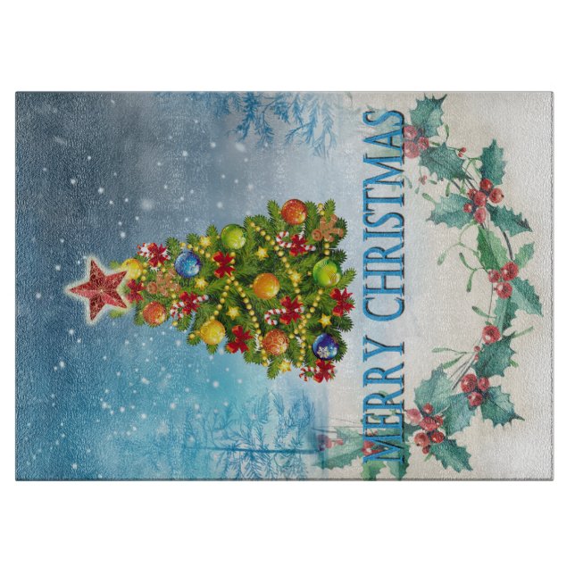 Merry Christmas card Cutting Board (Front)