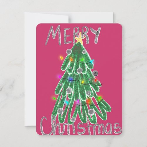 Merry Christmas Card _ Evergreen Tree 