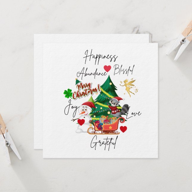 Merry Christmas Card | Festive Holiday Greeting (Front/Back In Situ)