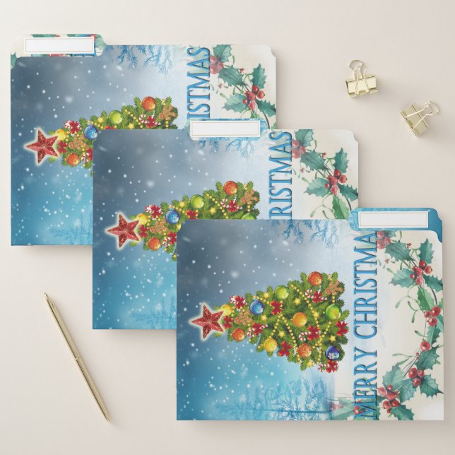 Merry Christmas card File Folder (Set)