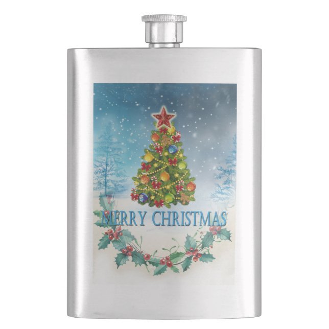 Merry Christmas card Flask (Front)