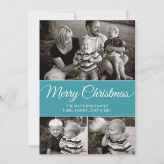Merry Christmas Card | Flat | Blue