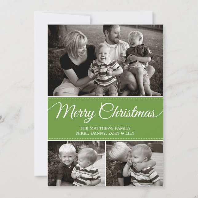 Merry Christmas Card | Flat | Green (Front)