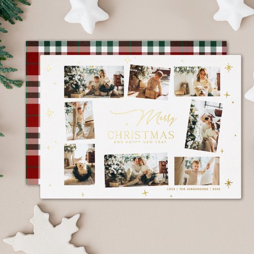 Merry Christmas Card Foil Collage Holiday card