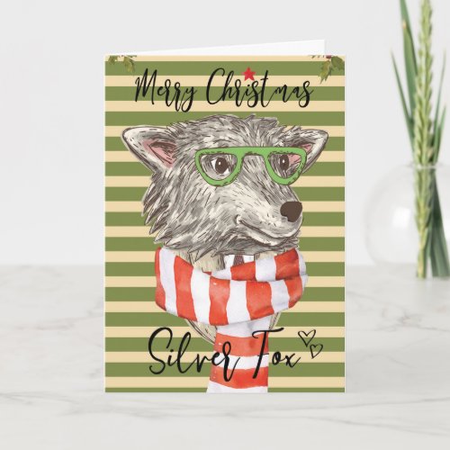 merry christmas card funny fox