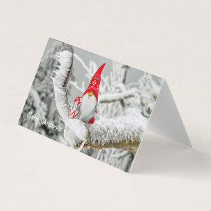 Merry Christmas Card Gnome Red Hat