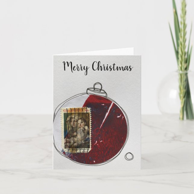 Merry Christmas Card - hand drawn ornament 2020-1 (Front)