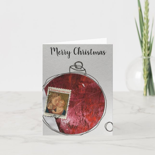Merry Christmas Card - hand drawn ornament 2020-12 (Front)