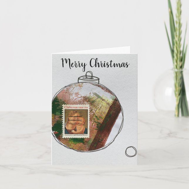 Merry Christmas Card - hand drawn ornament 2020-3 (Front)