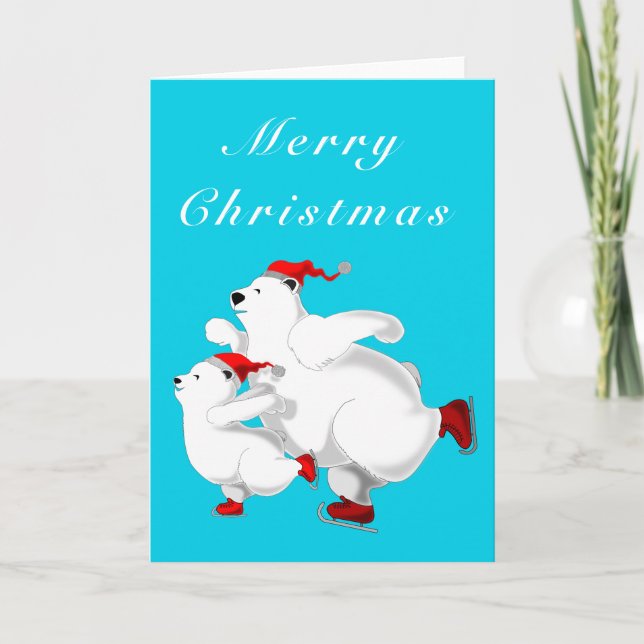 Merry Christmas Card Happy Family Bears (Front)