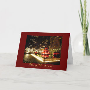Merry Christmas Card - Holiday Lights - New York