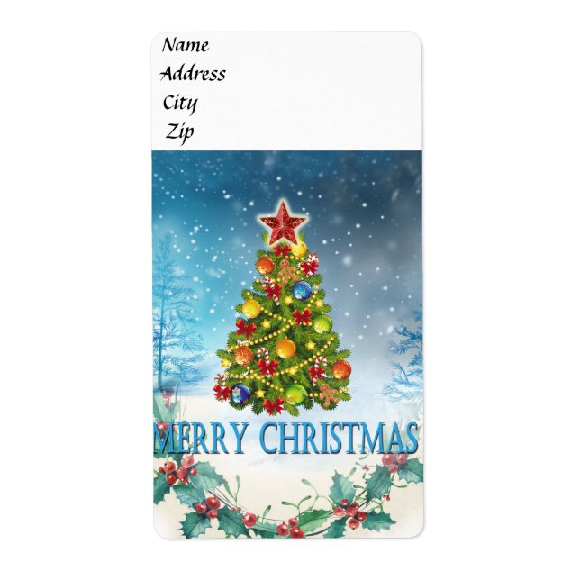 Merry Christmas card Label (Front)