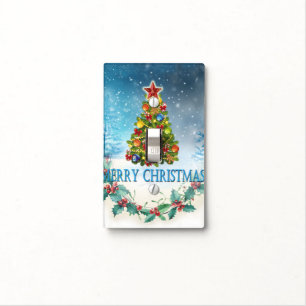 Merry Christmas card Light Switch Cover