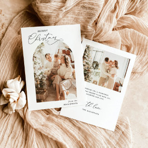 Merry Christmas Card   Modern Holiday Photo Card