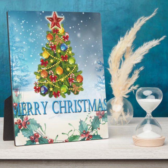 Merry Christmas card Plaque (Side)