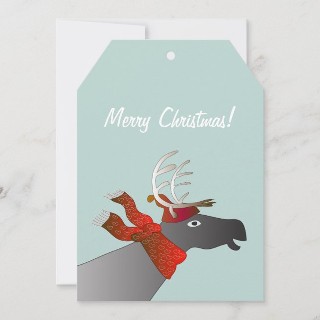 Merry Christmas Card Reindeer (Front)