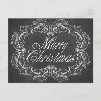 Merry Christmas card vintage chalkboard