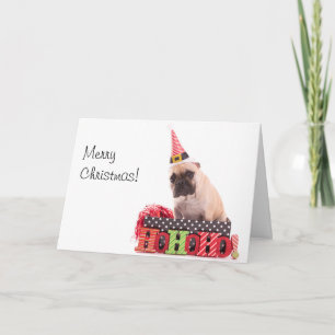 Merry Christmas Card with a French Bulldog