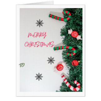 Merry Christmas Card With Chocolate Image