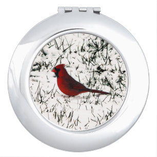 Merry Christmas Cardinal Compact Mirror