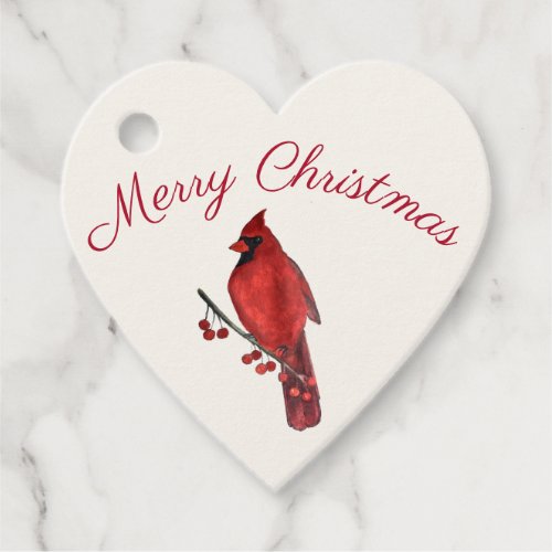 Merry Christmas Cardinal Favor Tags