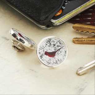Merry Christmas Cardinal Lapel Pin