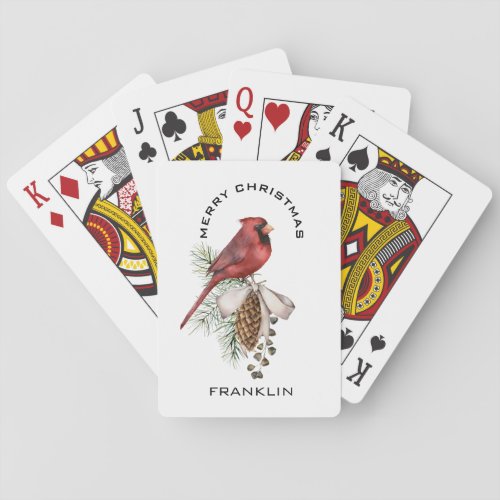 Merry Christmas Cardinal  Pine Cone Christmas  Poker Cards