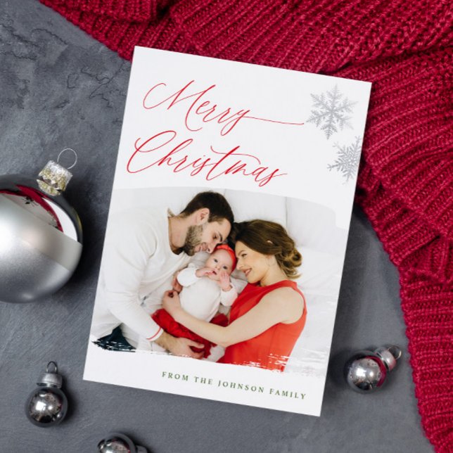 Merry Christmas Cards with Photo Modern Script (Creator Uploaded)