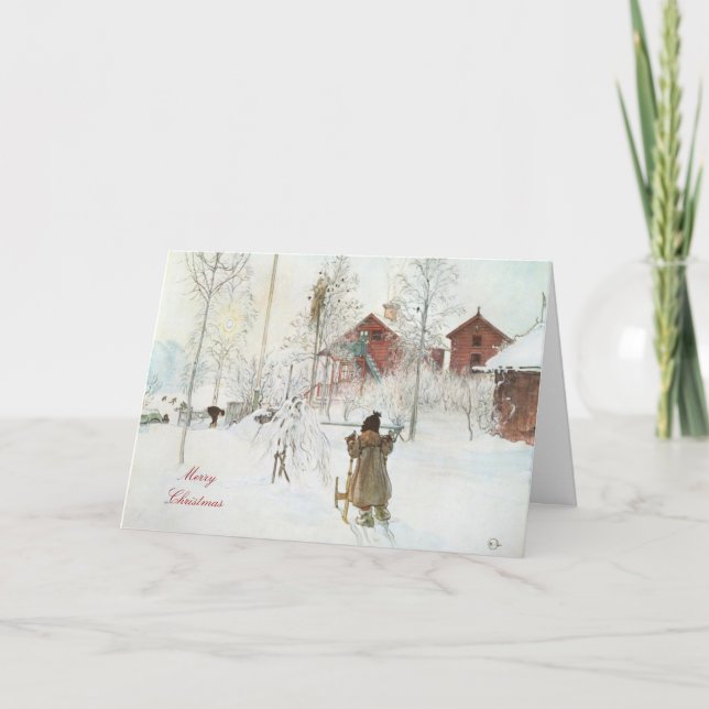 Merry Christmas  Carl Larsson Art Holiday Card (Front)