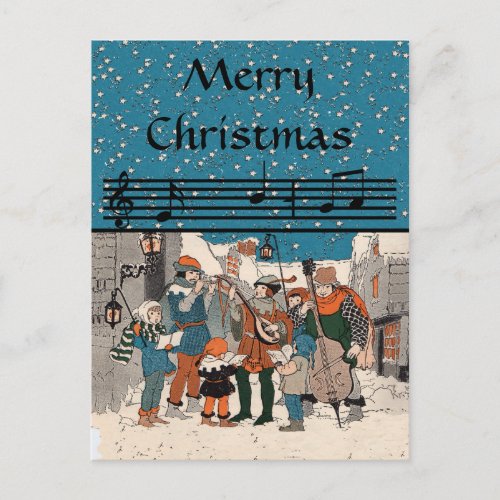 Merry Christmas Carolers PostCard