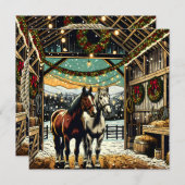 Merry Christmas Cartoon Horses Personalized (Front/Back)
