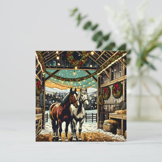 Merry Christmas Cartoon Horses Personalized (Standing Front)