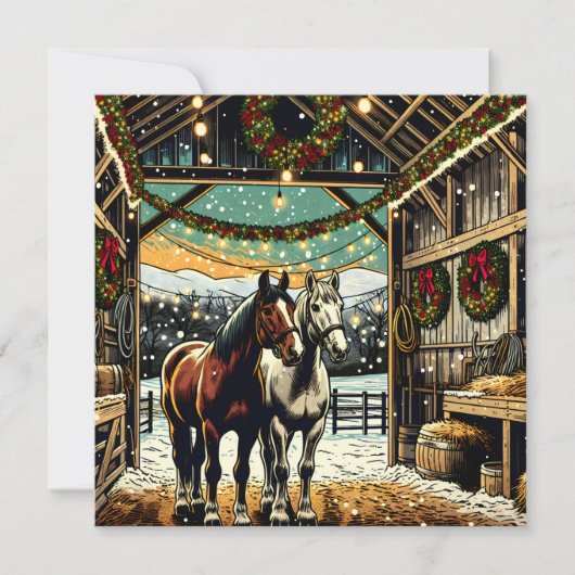 Merry Christmas Cartoon Horses Personalized (Front)