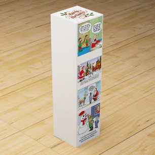 Merry Christmas Cartoon Humor Wine Gift Box