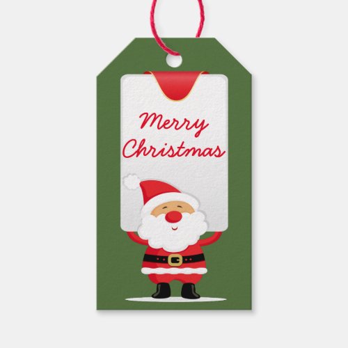 Merry Christmas Cartoon Santa Gift Tags